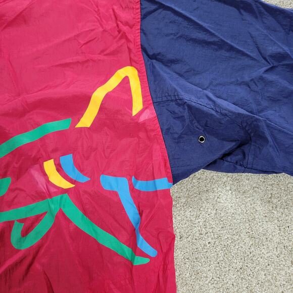 VTG Reebok Greg Norman Golf Windbreaker Mens XL Colorblock Vented Graphic Shark - Picture 3 of 14